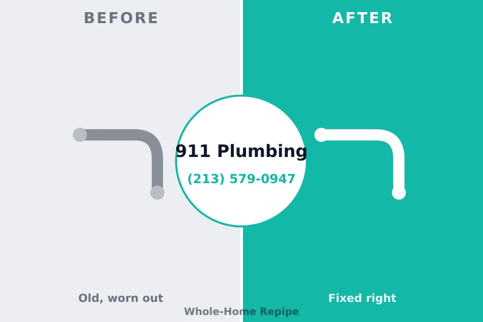 Before and after: plumbing repair Sand Point, AK
